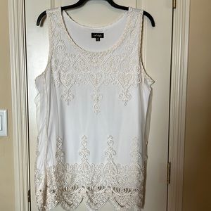 Cal Style Off White evening blouse. Size XXL